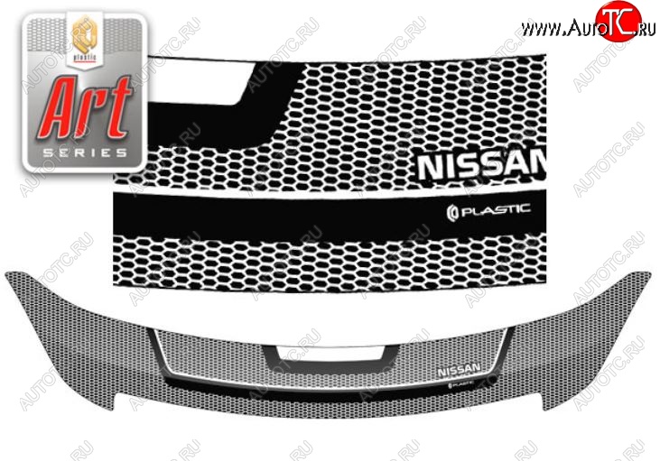 2 299 р. Дефлектор капота CA-Plastiс  Nissan Bluebird Sylphy  седан (2005-2012) G11 (Серия Art графит)  с доставкой в г. Воронеж