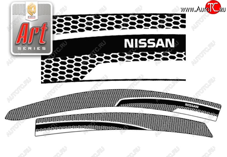 2 199 р. Дефлектора окон CA-Plastic  Nissan Bluebird Sylphy  седан (2005-2012) G11 (Серия Art графит, Без хром.молдинга)  с доставкой в г. Воронеж