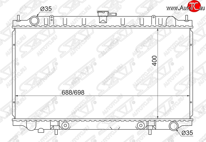 6 499 р. Радиатор двигателя (пластинчатый, 2.0-3.5, МКПП/АКПП) SAT  Nissan Cefiro  A32 - Maxima  A32  с доставкой в г. Воронеж