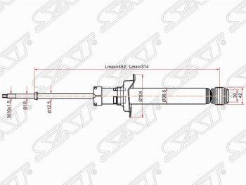 2 689 р. Амортизатор задний SAT (установка на левую или правую сторону)  Nissan Cefiro  A32 - Maxima  A32  с доставкой в г. Воронеж. Увеличить фотографию 1