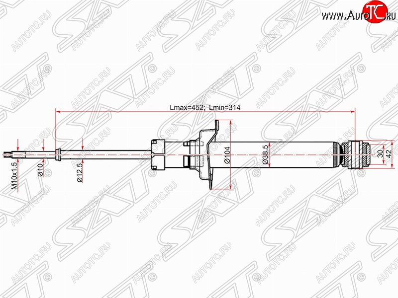 2 599 р. Амортизатор задний SAT (установка на левую или правую сторону)  Nissan Cefiro  A32 - Maxima  A32  с доставкой в г. Воронеж