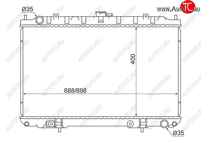 5 899 р. Радиатор двигателя (пластинчатый, 2.0/3.0, МКПП/АКПП) SAT Nissan Maxima A33 дорестайлинг (2000-2003)  с доставкой в г. Воронеж