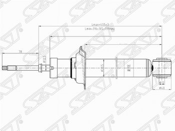 2 399 р. Амортизатор задний SAT (установка на левую или правую сторону) Nissan Maxima A33 дорестайлинг (2000-2003)  с доставкой в г. Воронеж. Увеличить фотографию 1