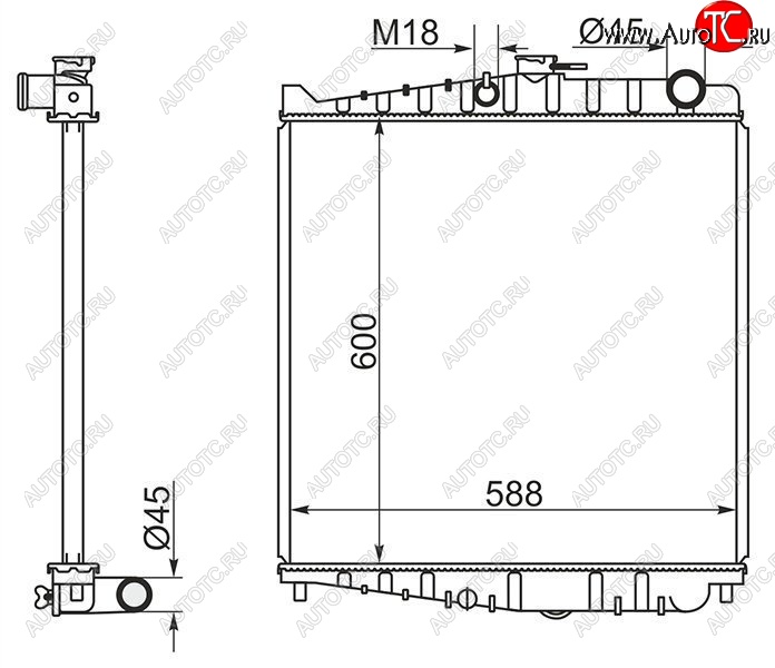 10 399 р. Радиатор двигателя (пластинчатый, FE6E, МКПП) SAT Nissan Condor (1990-2005)  с доставкой в г. Воронеж