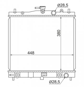 Радиатор двигателя (пластинчатый, МКПП/АКПП) SAT Nissan Micra K12 5 дв. 2-ой рестайлинг (2007-2010)