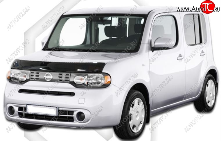 1 999 р. Дефлектор капота CA-Plastic  Nissan Cube  3 (2008-2025) (Classic черный, Без надписи)  с доставкой в г. Воронеж