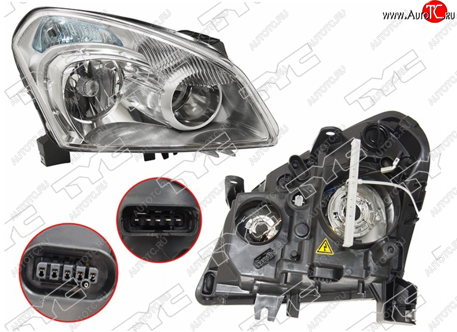 18 599 р. Правая фара (под ксенон, под электрокорректор, Евросвет) TYC Nissan Qashqai 1 дорестайлинг (2007-2010)  с доставкой в г. Воронеж