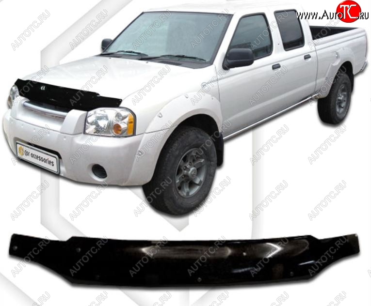 1 999 р. Дефлектор капота CA-Plastic  Nissan Frontier  1 (2001-2005) рестайлинг (Classic черный, Без надписи)  с доставкой в г. Воронеж