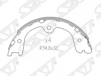 Колодки тормозные SAT (задние) Nissan Navara 2 D40 дорестайлинг (2004-2010)