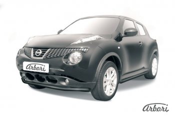 5 939 р. Защита переднего бампера 4WD Arbori (черная, 1 труба d57 mm).  Nissan Juke  1 YF15 (2010-2020) дорестайлинг, рестайлинг  с доставкой в г. Воронеж. Увеличить фотографию 1