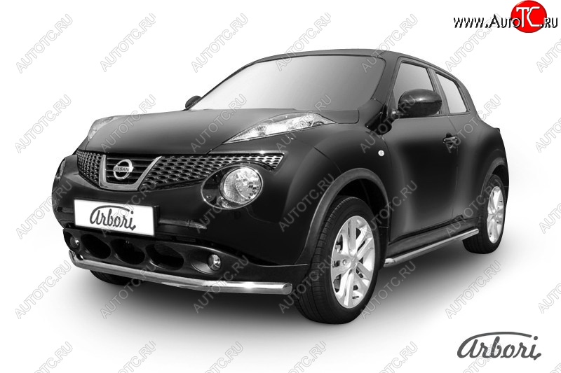 14 759 р. Защита переднего бампера 2WD Arbori (нержавейка, 1 труба d57 mm).  Nissan Juke  1 YF15 (2010-2020) дорестайлинг, рестайлинг  с доставкой в г. Воронеж