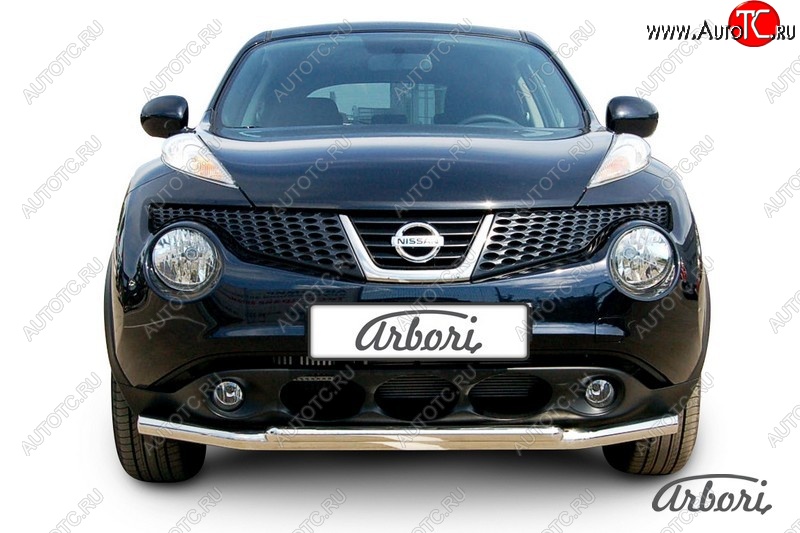 13 049 р. Защита переднего бампера 2WD Arbori (нержавейка, 2 трубы d57 и 42 mm)  Nissan Juke  1 YF15 (2010-2020) дорестайлинг, рестайлинг  с доставкой в г. Воронеж