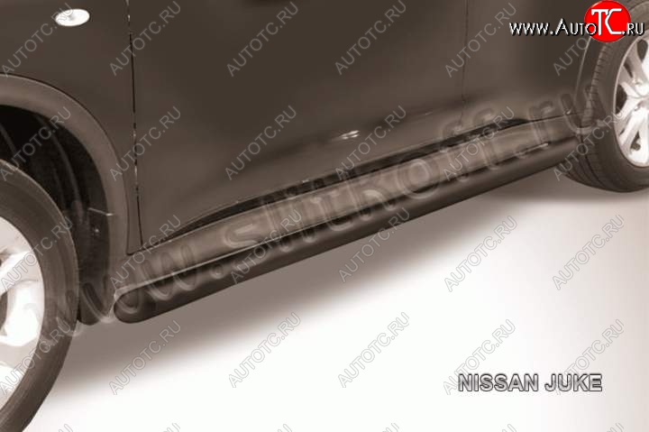 10 349 р. Защита порогов d57 (4WD) Slitkoff  Nissan Juke  1 YF15 (2010-2014) дорестайлинг (сталь с полимерным покрытием, цвет черный)  с доставкой в г. Воронеж