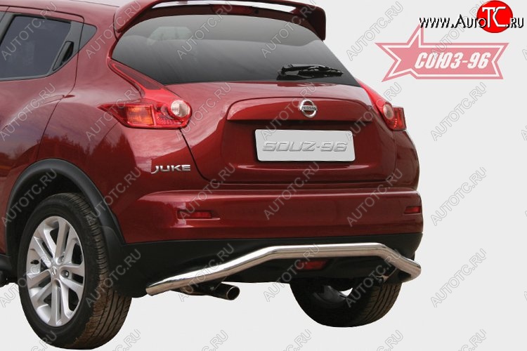 9 899 р. Защита заднего бампера Souz-96 (d60) Nissan Juke 1 YF15 рестайлинг (2014-2020)  с доставкой в г. Воронеж