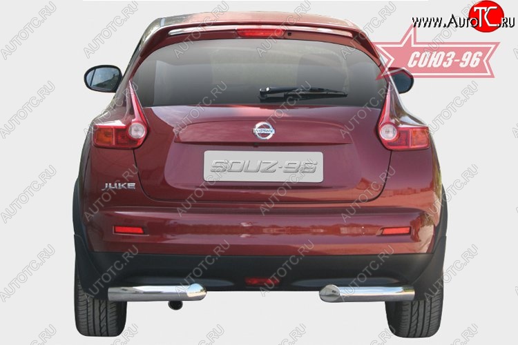 11 987 р. Защита заднего бампера Souz-96 4х2 (d76) Nissan Juke 1 YF15 дорестайлинг (2010-2014)  с доставкой в г. Воронеж