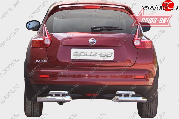 18 359 р. Защита заднего бампера Souz-96 (d76/42)  Nissan Juke  1 YF15 (2010-2020) дорестайлинг, рестайлинг  с доставкой в г. Воронеж