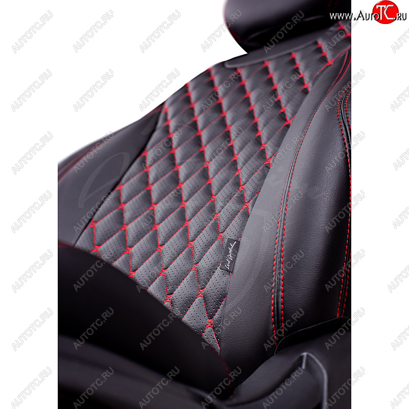 13 949 р. Чехлы для сидений Lord Autofashion Байрон (экокожа)  Nissan Juke  1 YF15 (2010-2020) дорестайлинг, рестайлинг (Черный, вставка черная, строчка красная)  с доставкой в г. Воронеж