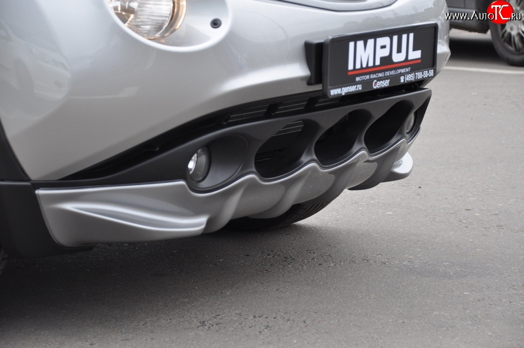 3 999 р. Накладка на передний бампер Impul Nissan Juke 1 YF15 дорестайлинг (2010-2014) (Неокрашенная)  с доставкой в г. Воронеж