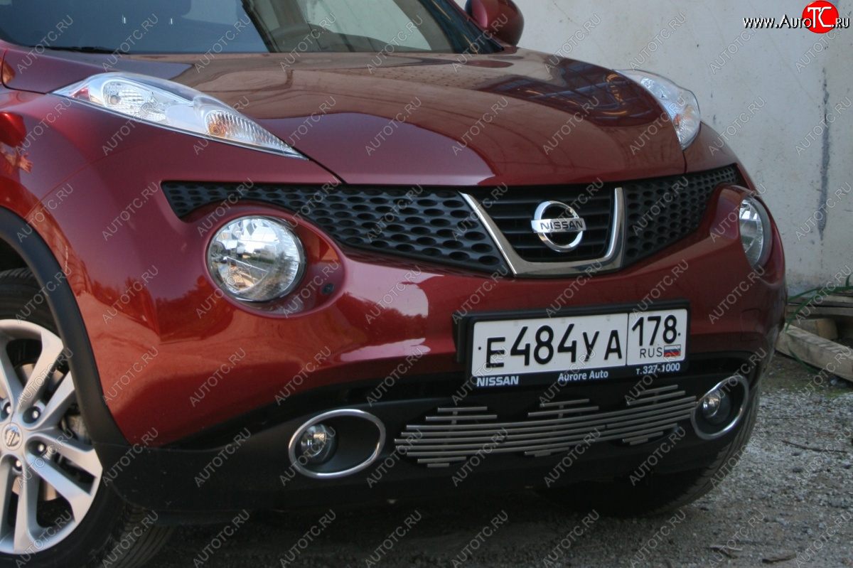 4 688 р. Декоративный элемент воздухозаборника Souz96 нержавеющая сталь  Nissan Juke  1 YF15 (2010-2014) дорестайлинг (Черная 10 мм)  с доставкой в г. Воронеж