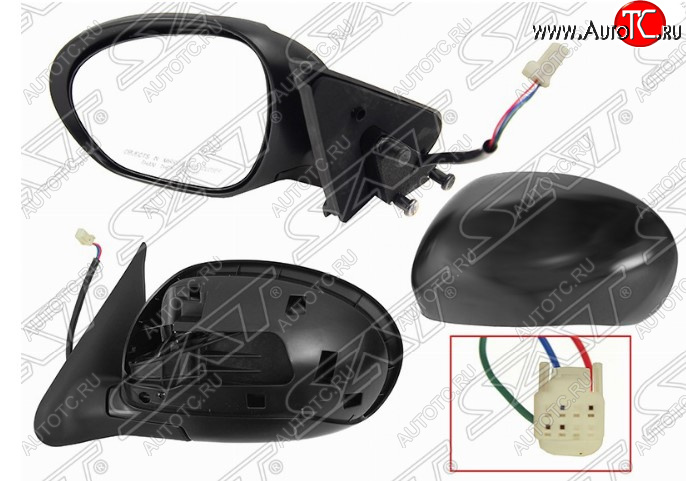 6 699 р. Боковое левое зеркало заднего вида SAT (3 контакта)  Nissan Juke  1 YF15 (2010-2014) дорестайлинг (Неокрашенное)  с доставкой в г. Воронеж
