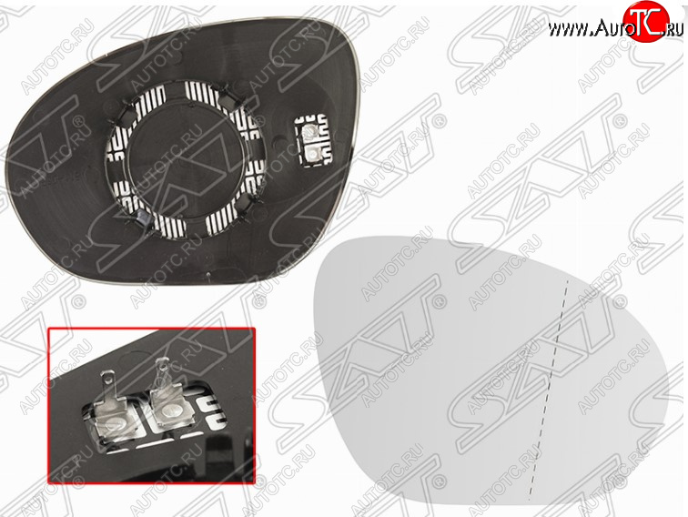 819 р. Правое полотно зеркала SAT (сферическое с обогревом)  Nissan Juke  1 YF15 (2010-2014) дорестайлинг  с доставкой в г. Воронеж