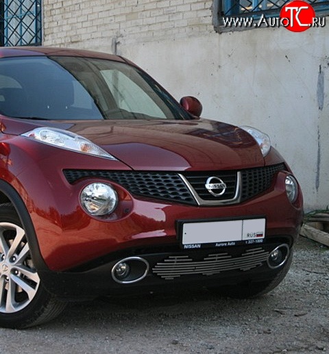 5 246 р. Декоративная вставка воздухозаборника Souz-96 нержавеющая сталь Nissan Juke 1 YF15 дорестайлинг (2010-2014) (Хром 16 мм)  с доставкой в г. Воронеж