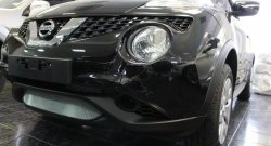 1 539 р. Сетка на бампер (рестайлинг) Russtal (хром) Nissan Juke 1 YF15 дорестайлинг (2010-2014)  с доставкой в г. Воронеж. Увеличить фотографию 2