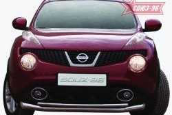 Двойная защита переднего бампера (d76х42) Souz-96 Nissan Juke  1 YF15 (2010-2014) дорестайлинг