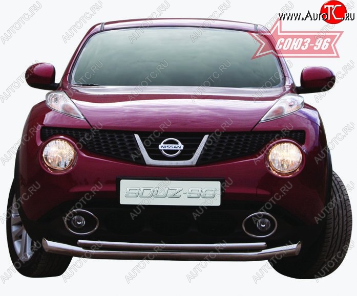 19 034 р. Двойная защита переднего бампера (d76х42) Souz-96  Nissan Juke  1 YF15 (2010-2014) дорестайлинг  с доставкой в г. Воронеж