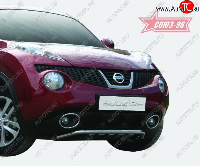 18 764 р. Нижняя защита бампера (d42) с профильными элементами Souz-96  Nissan Juke  1 YF15 (2010-2014) дорестайлинг  с доставкой в г. Воронеж