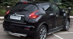 13 999 р. Защита заднего бампера (Ø63 и 42 мм, нержавейка) SLITKOFF  Nissan Juke  1 YF15 (2010-2014) дорестайлинг  с доставкой в г. Воронеж. Увеличить фотографию 4