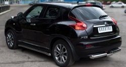 15 699 р. Защита заднего бампера (Ø76 и 42 мм, нержавейка) SLITKOFF Nissan Juke 1 YF15 дорестайлинг (2010-2014)  с доставкой в г. Воронеж. Увеличить фотографию 2