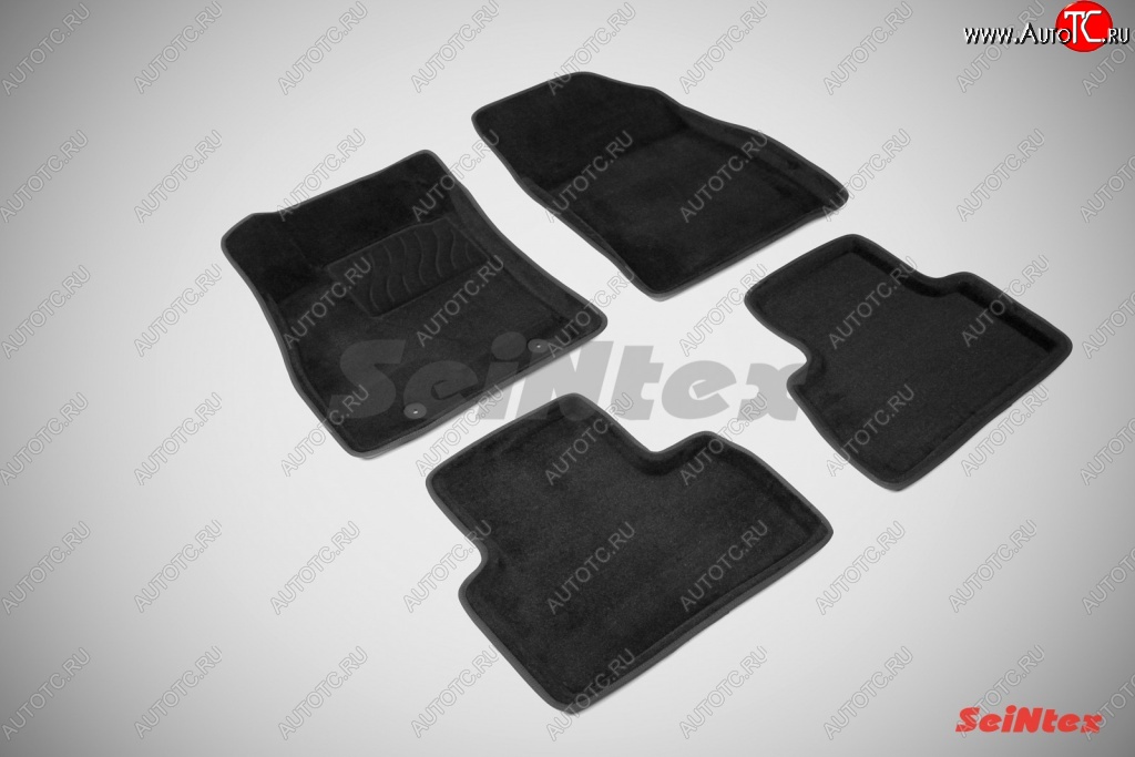 5 449 р. Комплект ковриков в салон 3D с текстильным покрытием Seintex Nissan Juke 1 YF15 дорестайлинг (2010-2014) (черный)  с доставкой в г. Воронеж