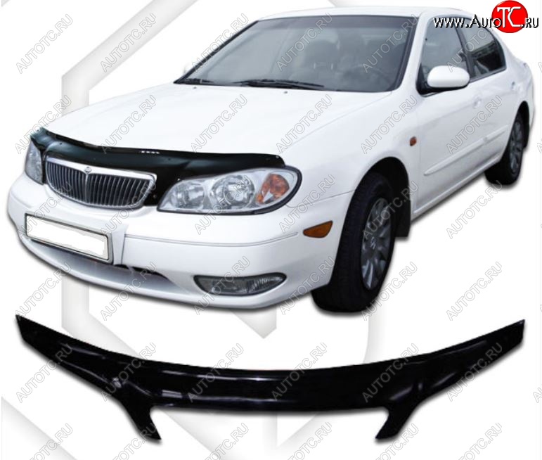 2 399 р. Дефлектор капота (33) CA-Plastic exclusive Nissan Maxima A33 дорестайлинг (2000-2003) (Classic черный, Без надписи)  с доставкой в г. Воронеж