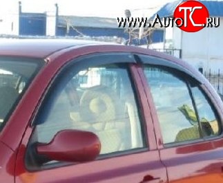 999 р. Комплект дефлекторов окон (ветровиков) 4 шт. (5 дверей) Russtal Nissan Micra K12 5 дв. дорестайлинг (2002-2005)  с доставкой в г. Воронеж