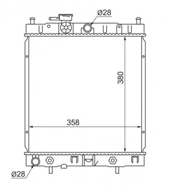 Радиатор двигателя (пластинчатый, МКПП/АКПП) SAT Nissan Micra K11 5 дв. дорестайлинг (1992-2000)