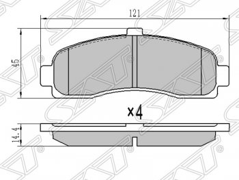 779 р. Колодки тормозные SAT (передние) Nissan Micra K11 5 дв. дорестайлинг (1992-2000)  с доставкой в г. Воронеж. Увеличить фотографию 1