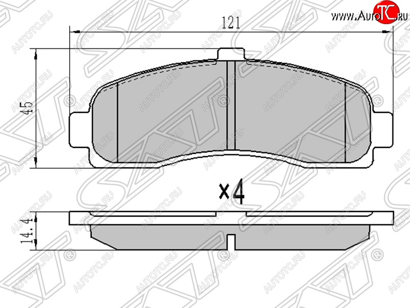 779 р. Колодки тормозные SAT (передние) Nissan Micra K11 5 дв. дорестайлинг (1992-2000)  с доставкой в г. Воронеж