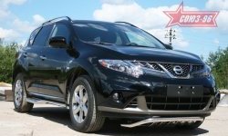 16 649 р. Защита переднего бампера Souz-96 (d60)  Nissan Murano  2 Z51 (2010-2016) рестайлинг  с доставкой в г. Воронеж. Увеличить фотографию 2