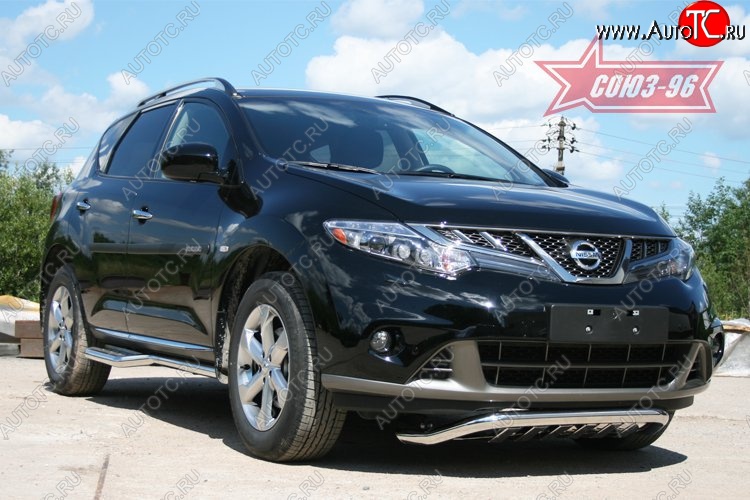 16 649 р. Защита переднего бампера Souz-96 (d60)  Nissan Murano  2 Z51 (2010-2016) рестайлинг  с доставкой в г. Воронеж