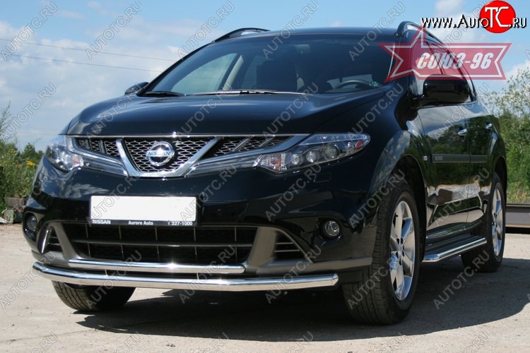 15 929 р. Защита переднего бампера двойная Souz-96 (d460/42) Nissan Murano 2 Z51 рестайлинг (2010-2016)  с доставкой в г. Воронеж