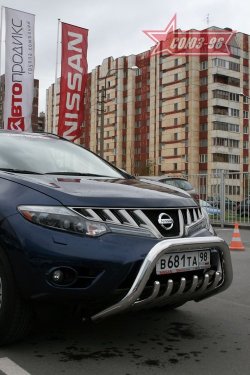 20 654 р. Защита переднего бампера Souz-96 (d76)  Nissan Murano  2 Z51 (2008-2011) дорестайлинг  с доставкой в г. Воронеж. Увеличить фотографию 1