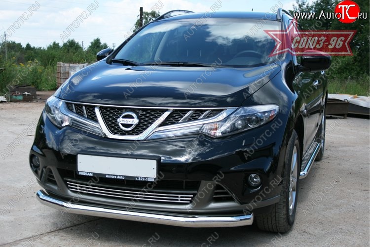 15 929 р. Защита переднего бампера одинарная Souz-96 (d76) Nissan Murano 2 Z51 рестайлинг (2010-2016)  с доставкой в г. Воронеж