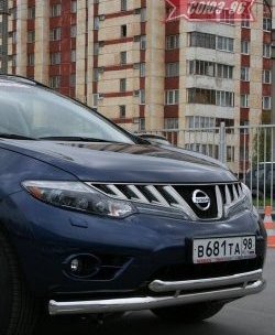 18 629 р. Защита переднего бампера двойная Souz-96 (d76/60)  Nissan Murano  2 Z51 (2008-2011) дорестайлинг  с доставкой в г. Воронеж. Увеличить фотографию 1