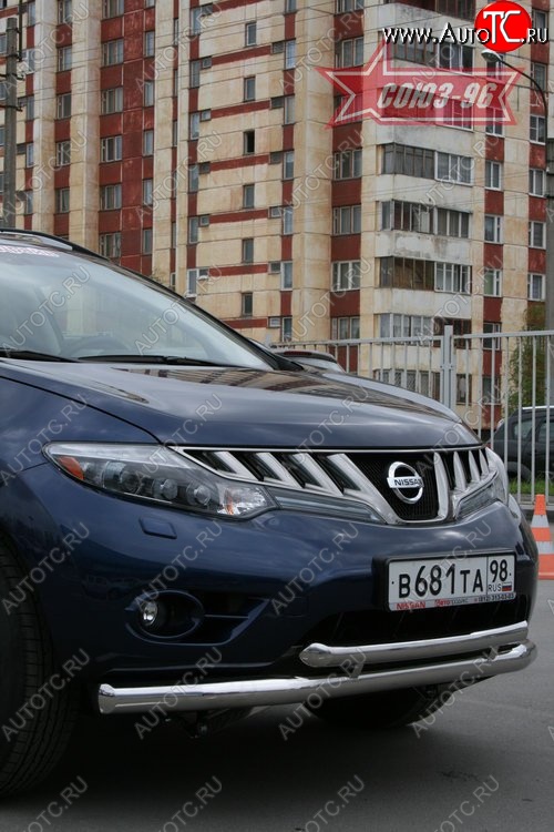 18 629 р. Защита переднего бампера двойная Souz-96 (d76/60)  Nissan Murano  2 Z51 (2008-2011) дорестайлинг  с доставкой в г. Воронеж