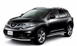 6 899 р. Одинарная защита переднего бампера диаметром 63 мм Petroil Tuning Nissan Murano 2 Z51 дорестайлинг (2008-2011)  с доставкой в г. Воронеж. Увеличить фотографию 2