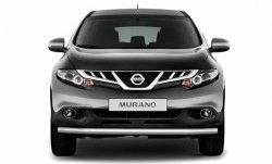 6 899 р. Одинарная защита переднего бампера диаметром 63 мм Petroil Tuning Nissan Murano 2 Z51 дорестайлинг (2008-2011)  с доставкой в г. Воронеж. Увеличить фотографию 1