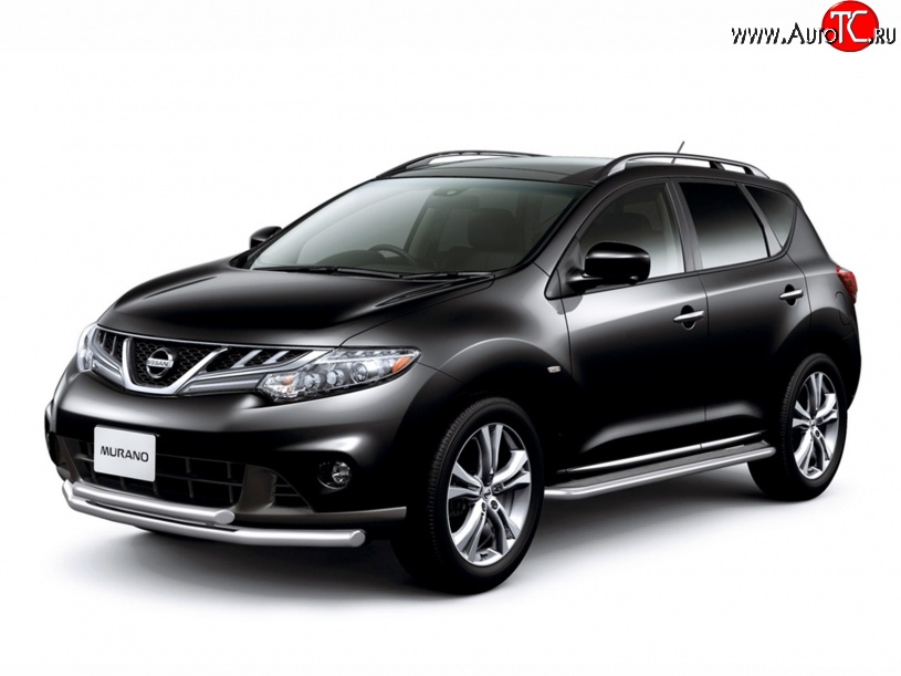 10 899 р. Широкая защита порогов Petroil Tuning Nissan Murano 2 Z51 рестайлинг (2010-2016)  с доставкой в г. Воронеж