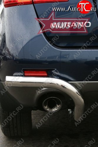 9 314 р. Защита заднего бампера из боковых уголков Souz-96 (d60) Nissan Murano 2 Z51 дорестайлинг (2008-2011)  с доставкой в г. Воронеж