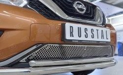 3 749 р. Защитная решётка в воздуховод бампера Berkut (нержавейка) Nissan Murano 3 Z52 дорестайлинг (2015-2022)  с доставкой в г. Воронеж. Увеличить фотографию 3